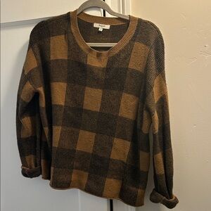 Madewell Brown and Black Knit Sweater